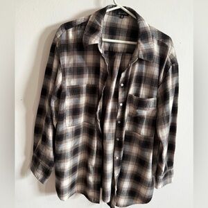 Dynamite Brown and Cream Plaid Women's Shirt